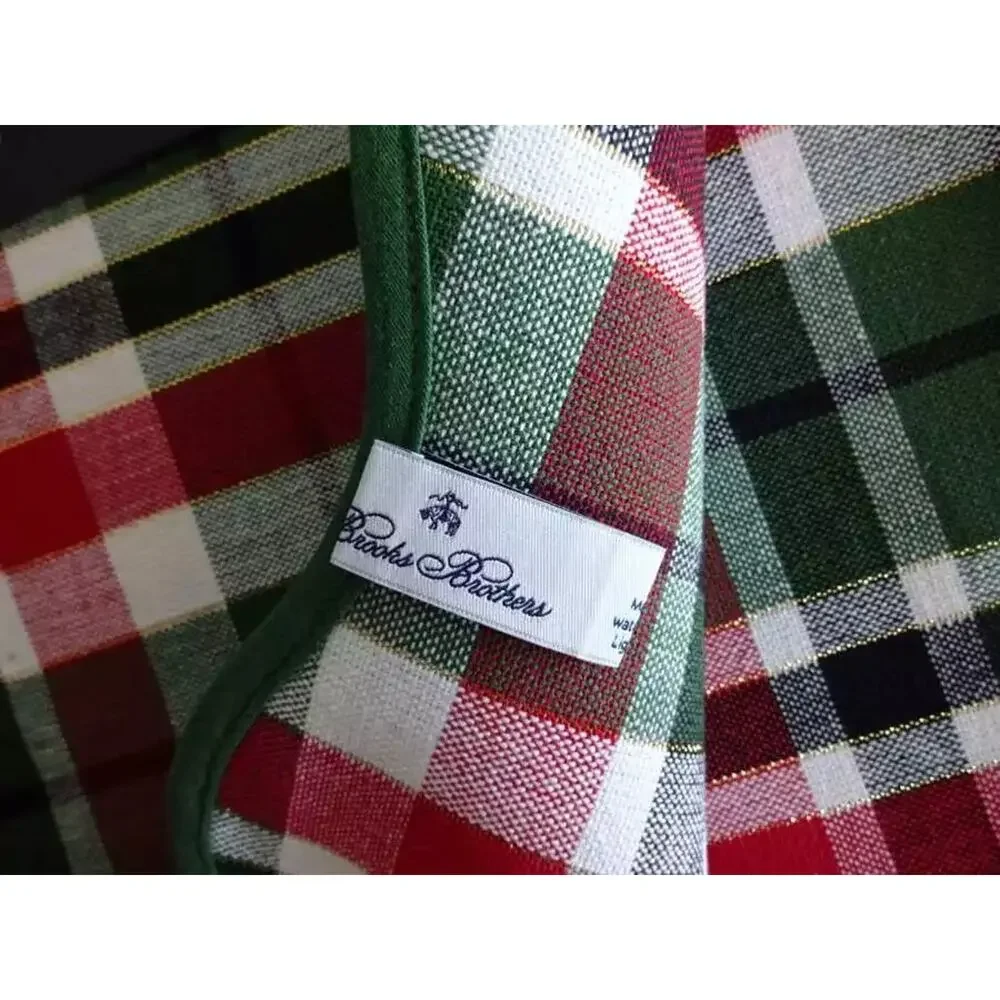 Brooks Brothers Christmas Plaid Placemat Set of 4 Holiday Green Red White 13x19
